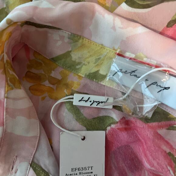 New Petal + Pup Acacia Blossom Floral Sheer Long Sleeve Blouse XL NWT - Picture 7 of 9